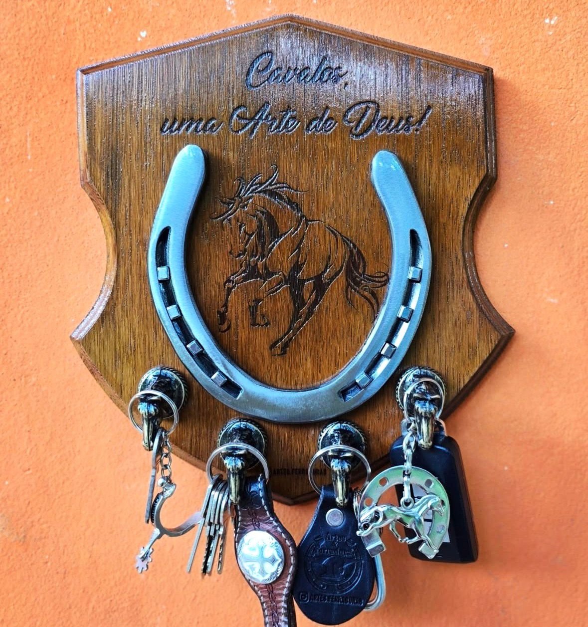 Porta Chaves Cavalos Ouro